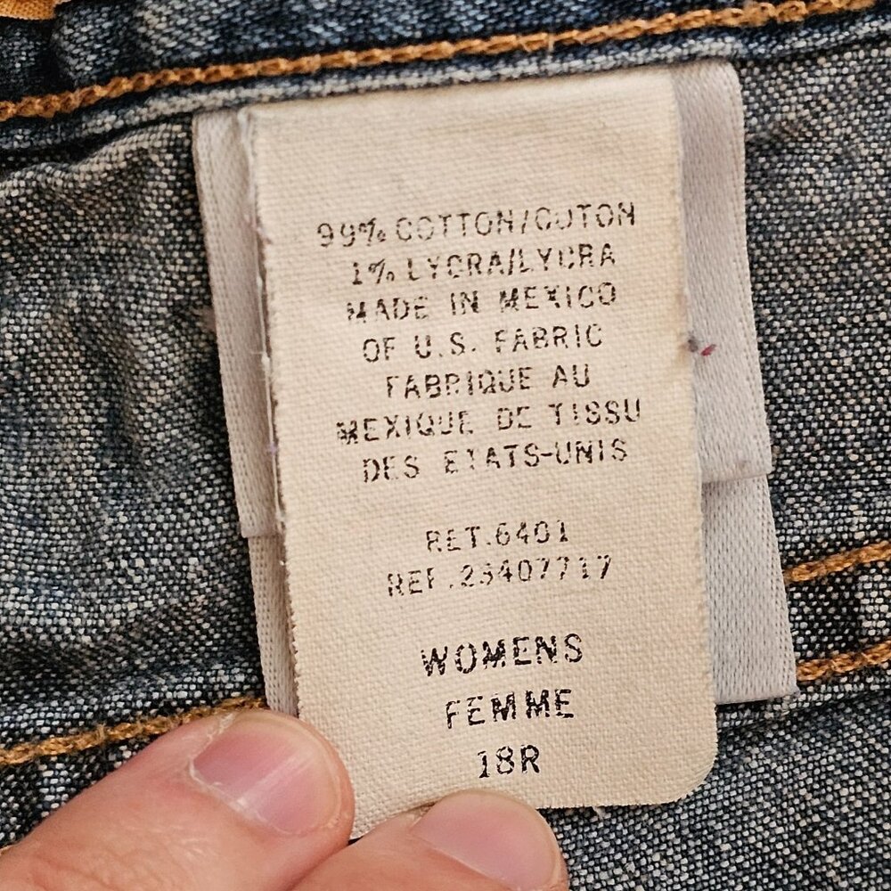 Y2K Eddie Bauer Bootcut Jeans Womens 18R Blue High Rise Denim Stretch Cotton - Picture 6 of 11